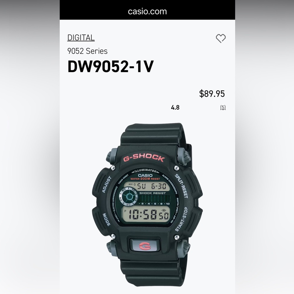 G-Shock Black and Red Digital Watch